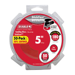 Diablo StickFast 5 in. Ceramic Blend Adhesive Sanding Disc 180 Grit Very Fine 50 pk