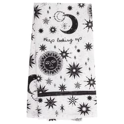 Karma Gifts Boho Black and White Cotton Celestial Tea Towel 1 pk