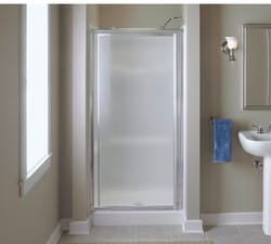 Vista Pivot 65.5 in. H X 36 in. W Silver Silver Framed Shower Door