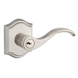 Baldwin Reserve Curve Lever Satin Nickel Entry Lockset 2 in.