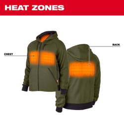 Milwaukee M12 XXL Long Sleeve Men's Full-Zip Heated Hoodie (Hoodie Only) Green