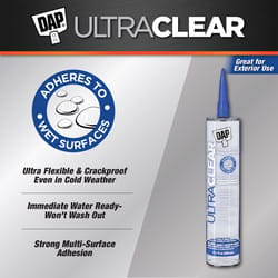 DAP Ultra Clear Clear Synthetic Rubber All Purpose Waterproof Sealant 10.1 oz