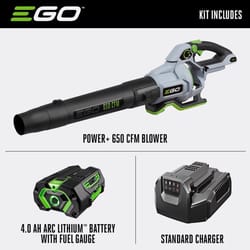 EGO Power+ LB6503 180 mph 650 CFM 56 V Battery Handheld Leaf Blower Kit (Battery &amp; Charger) W/ 4.0 AH BATTERY