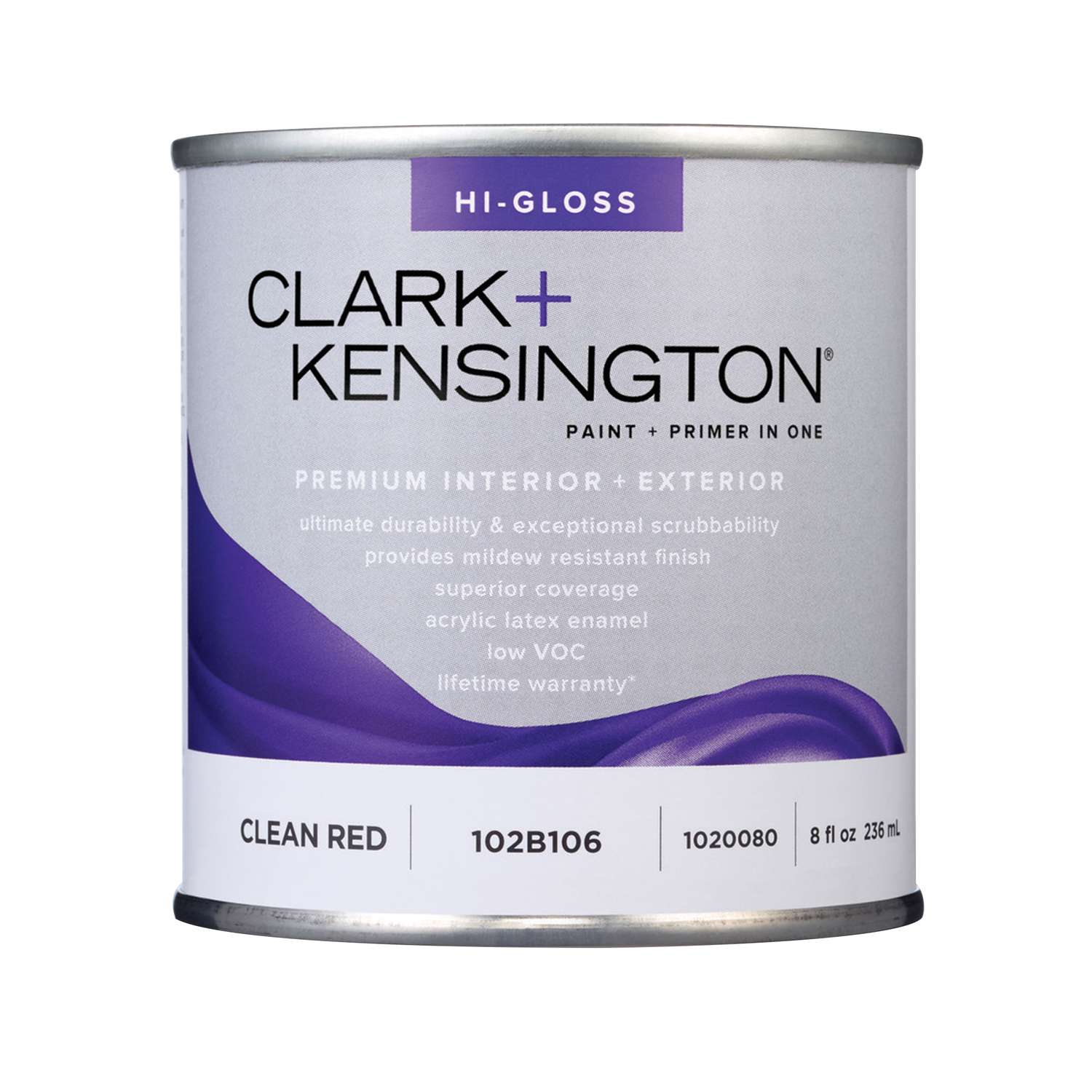 Clark+Kensington Hi-Gloss Clean Red Premium Paint Exterior and Interior 1/2 pt. - Ace Hardware