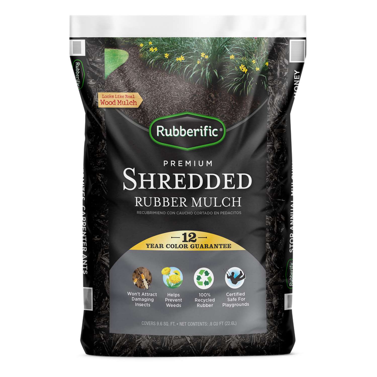 Rubberific Black Shredded Rubber Mulch 0.8 cu ft Ace Hardware