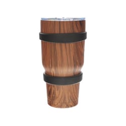 Pavilion Man Out 30 oz Wood Grain BPA Free Lake Travel Mug