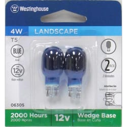 Westinghouse 4 W T5 Specialty Incandescent Bulb Wedge Blue 2 pk