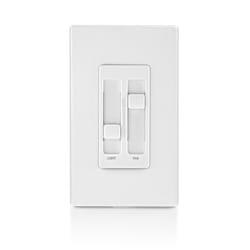 Leviton Decora SureSlide White Fan/LED Dimmer Slide Switch 1 pk