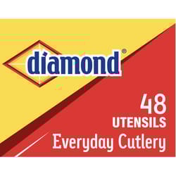 Diamond White Plastic Luncheon Size Heavy Duty Cutlery 48 pk