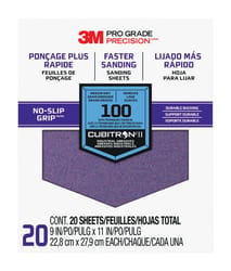 3M Pro Grade Precision 11 in. L X 9 in. W 100 Grit Ceramic Sanding Sheet 20 pk