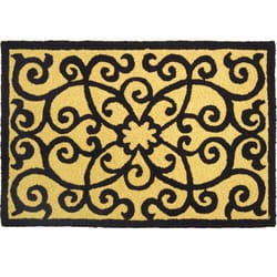 Jellybean 20 in. W X 30 in. L Black/Tan Frontgate Polyester Accent Rug