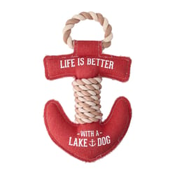 Pavilion We People Red Cotton Anchor Squeak Dog Toy 12 in. 1 pk