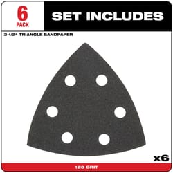 Milwaukee 3-1/2 in. Silicon Carbide 120 Grit Triangular Sanding Paper 6 pk