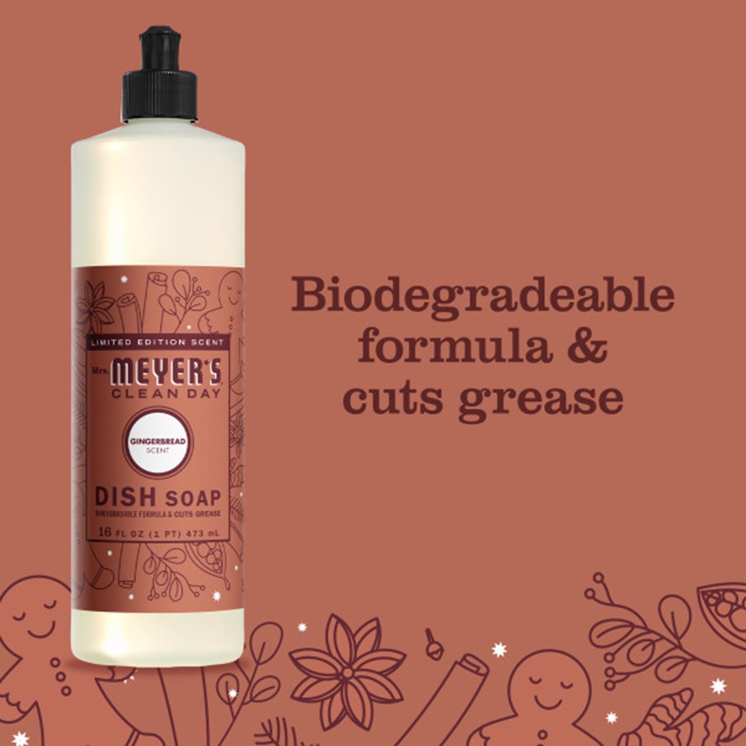 Mrs. Meyer's Clean Day Gingerbread Scent Liquid Dish Soap 16 oz (3 p)