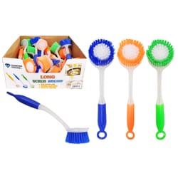 Diamond Visions 2 in. W Soft Bristle 7 in. Plastic Handle Long Handle Scrub Brush