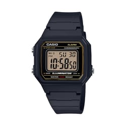 Casio Mens Classic Square Black/Gold Digital Watch Resin Water Resistant