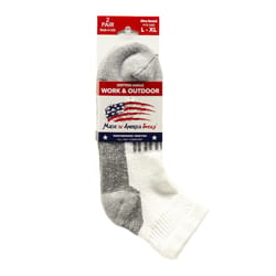 Made In America Socks Men's L/XL Ankle Socks Gray/White