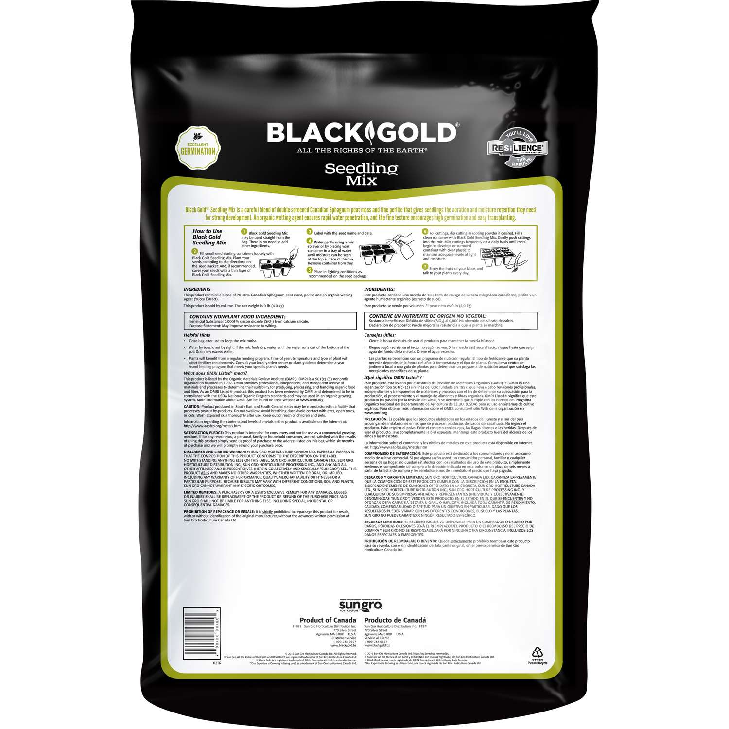 Black Gold Organic All Purpose Seed Starting Mix 1.5 ft³