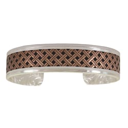 Montana Silversmiths Unisex Legacy Weave Cuff Brown/Silver Bracelet Brass Water Resistant One Size F