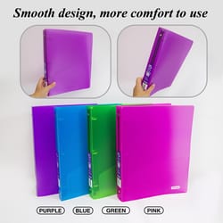 Bazic Products 1 in. W X 9.53 in. L 3-Ring Assorted Poly Binder
