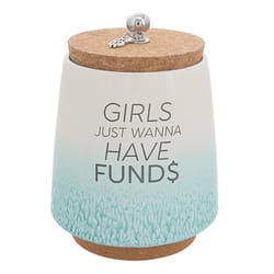 Pavilion Girls Just Wanna Have Funds Savings Bank Ceramic 1 pk