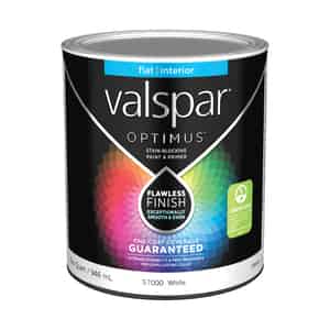 Valspar  Optimus  Flat  Basic White  Acrylic Latex  Paint and Primer  1 qt. 