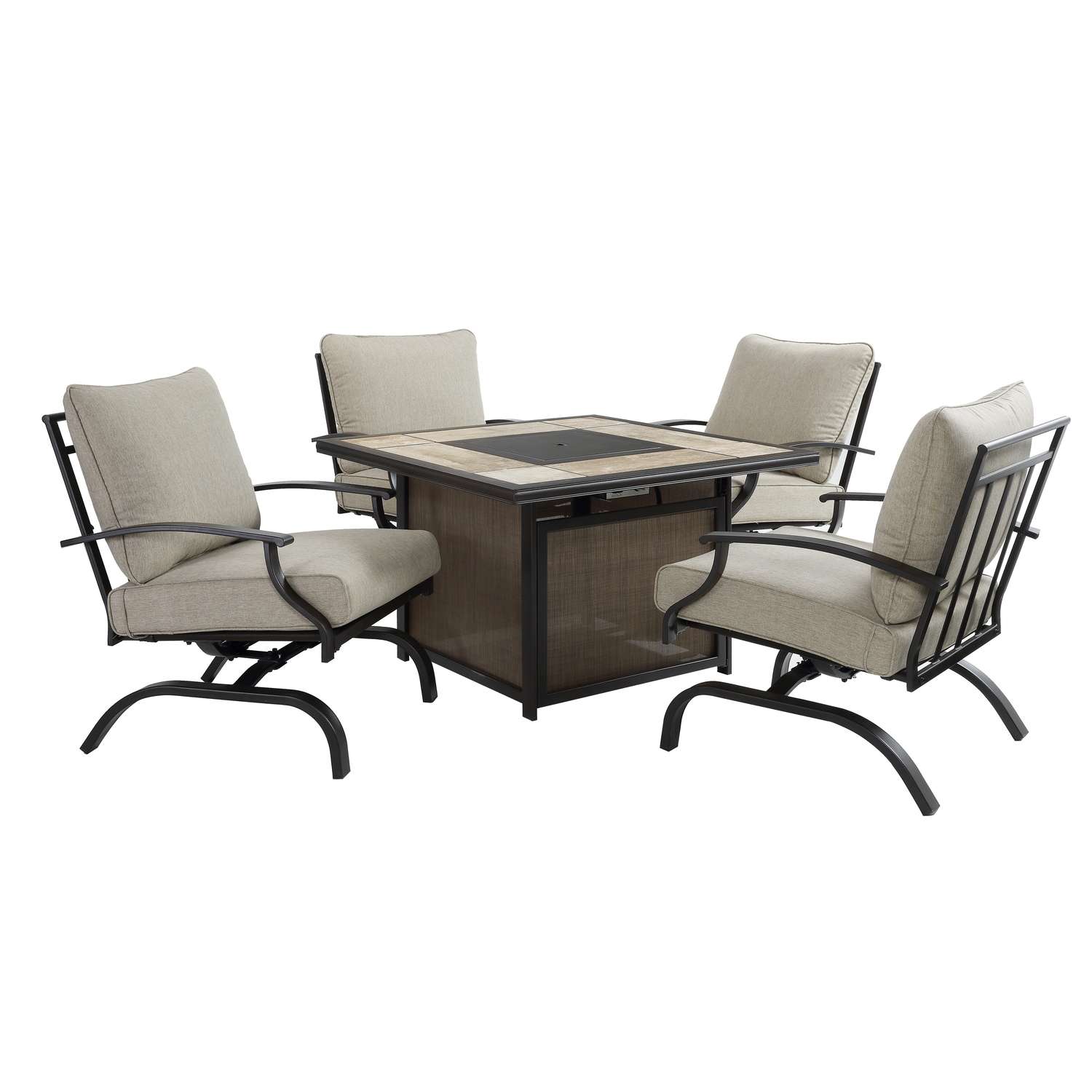 Living Accents Halsted 5 Pc Steel Patio Set Beige Ace Hardware