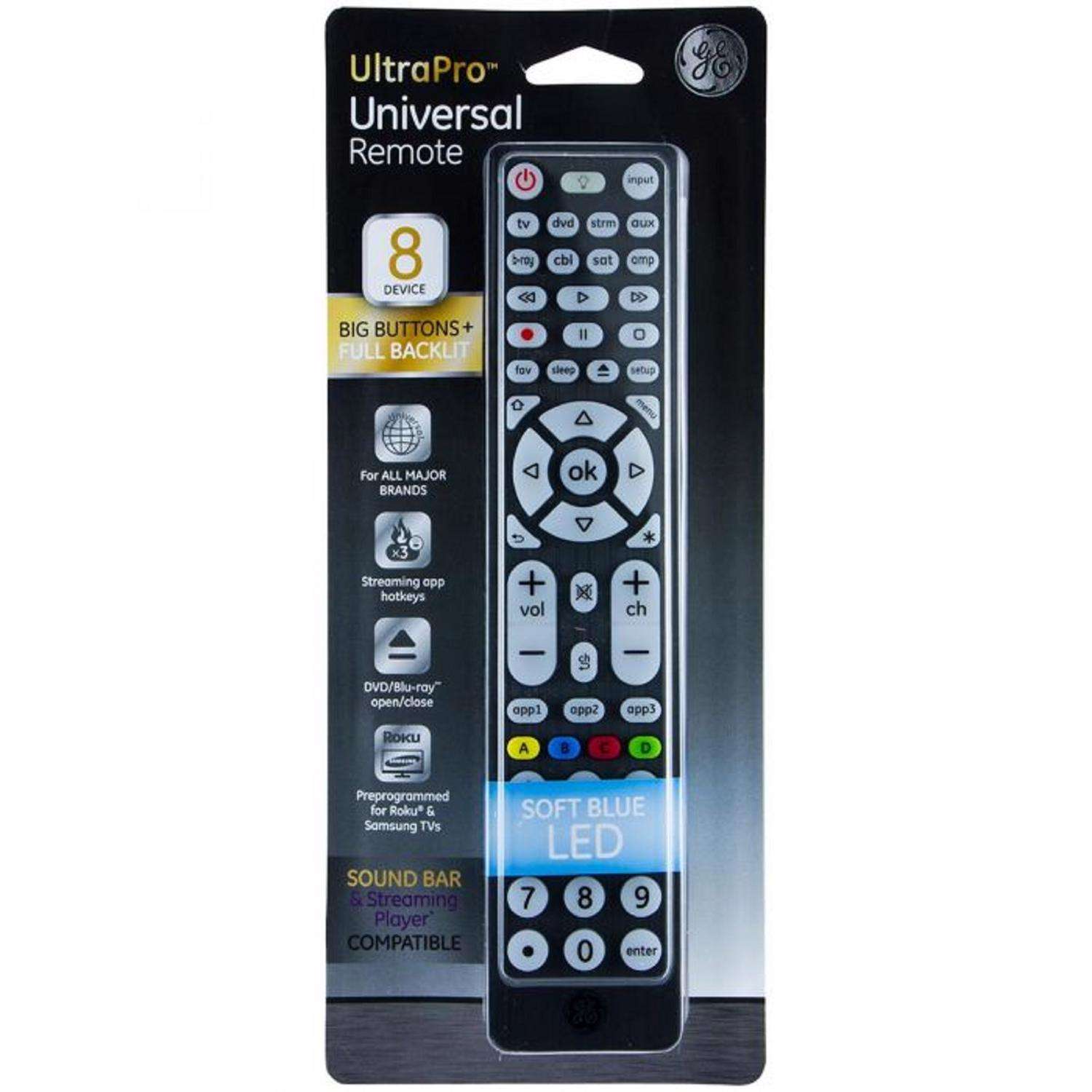 One For All Essential 8 Universal Remote Control with LED-Backlit Buttons