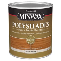 Minwax PolyShades Semi-Transparent Satin Pecan Oil-Based Polyurethane Stain/Polyurethane Finish 1 qt