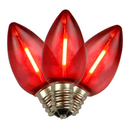 Holiday Bright Lights LED C7 Red 25 ct Christmas Light Bulbs