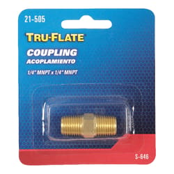 Tru-Flate Brass Coupling 1/4 in. Male 1 pc