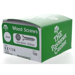 HILLMAN No. 6 X 1-1/4 in. L Phillips Zinc-Plated Coarse Wood Screws 100 pk