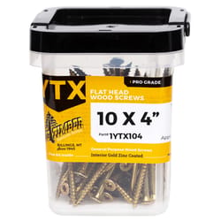 Big Timber No. 10 X 4 in. L Star Gold Zinc Coated Deep Wood Screws 48 pk