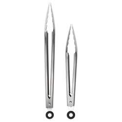 Tovolo Silver Silicone/Stainless Steel Tongs