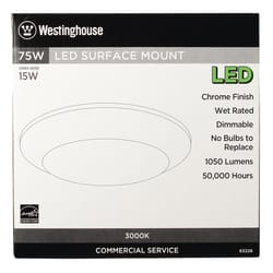 Westinghouse Chrome Metallic 5.5 in. W Steel LED Recessed Light Fixture 15 W