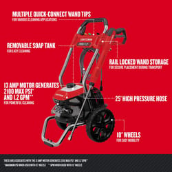 Craftsman CMEPW2100 OEM Branded 2100 psi Electric 1.2 gpm Pressure Washer