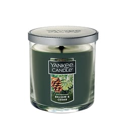 Yankee Candle Clear/Green Balsam and Cedar Scent Tumbler Candle Jar 7 oz