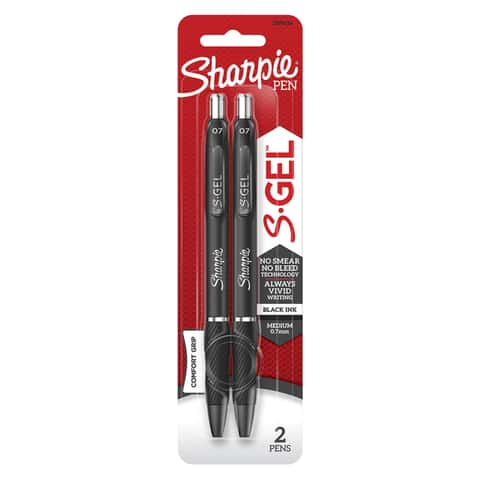 Sharpie S Gel Pens Medium Point 0.7 mm Black Barrel Black Ink Pack Of 4 Pens  - Office Depot