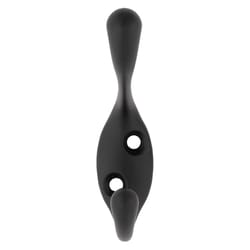 National Hardware Medium Matte Black Metal 4.59 in. L Heavy Duty Coat/Hat Hook 75 lb 1 pk