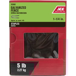Ace 0.25 in. W X 1-1/4 in. L Galvanized Steel Fence Staples 1 lb Ace 0.25 in. W X 1-1/4 in. L Galvanized Steel Fence Staples 1 lb