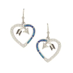 Montana Silversmiths Women's Follow Your Arrow Opal Heart Heart Silver Earrings Brass Water Resistan