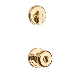 Kwikset SmartKey Montara/Juno Polished Brass Entry Handleset KW1 1-3/4 in.