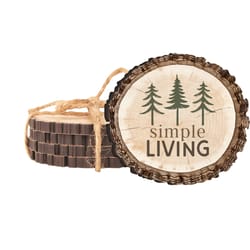 P Graham Dunn 4.25 in. H X 0.5 in. W X 4 in. L Multicolored Wood Barky Coaster