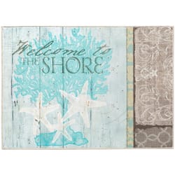 Olivia's Home 22 in. W X 32 in. L Multi-Color Welcome to the Shore Polyester Accent Rug