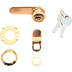 Prime-Line Bright Brass Gold Steel Cabinet/Drawer Lock