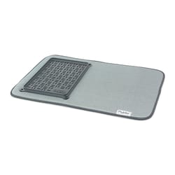 Polder 22 in. L X 15 in. W Gray Microfiber Drying Mat With Tray