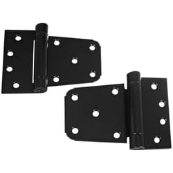 National Hardware 3.5 in. L Black Steel Extra Heavy Auto-Close Gate Hinge Set 1 pk