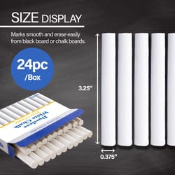 Bazic Products Dustless Nontoxic White Chalk 24 pk