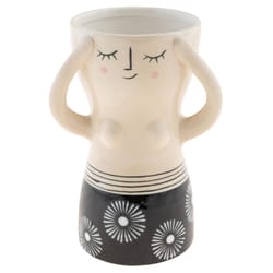 Karma 5.5 in. H X 4.15 in. L Multicolored Ceramic Vase
