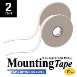 Bazic Products 200 in. L X 0.5 in. W Double-Sided Foam Mounting Tape